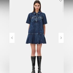 Ganni Mid Blue Stone Dress NWT